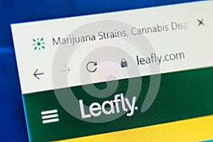 Leafly.com Web Site. Selective focus.