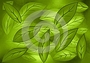 Leafy Background Green Wallpaper Pattern Design