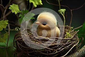 Leafy Bird nest. Generate Ai