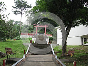 Steps up to Nihon Koen near the university of Los Banos, Philippines