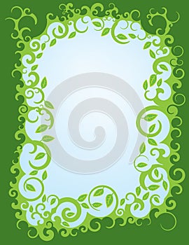 Leafy Green Swirl Border