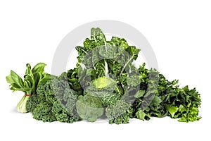 Leafy Green Vegetables Isolated