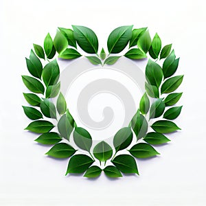 Leafy Mosaic, A Heart Formed by Leaves, Generative AI