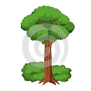 Leafy tree and shruberry icon