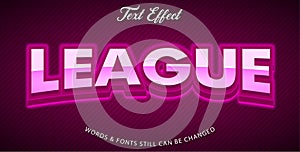 league editable text effect style