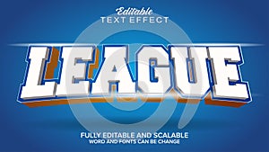 league text effect 3d style vector editable