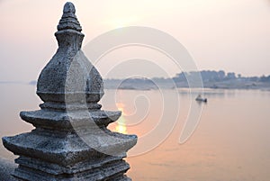 Leak pillar in the temple photo