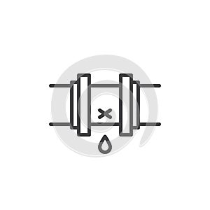 Leak in a pipe line icon