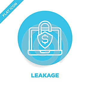 leakage icon vector from corruption elements collection. Thin line leakage outline icon vector  illustration. Linear symbol for