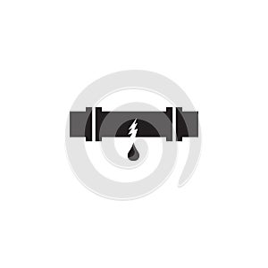 Leakage pipe icon flat vector illustration