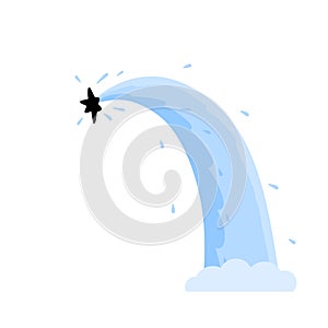 Leakage of water. Hole and damage. Flat illustration