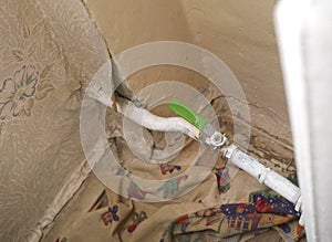 Leaking central heating pipe