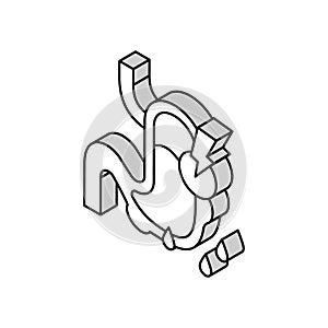 leaks in gastrointestinal system isometric icon vector illustration