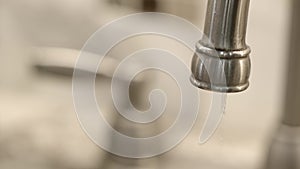 Leaky faucet dripping shot on blackmagic 6k camera