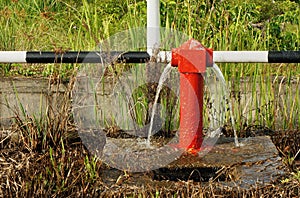 Leaky fire hydrant without caps