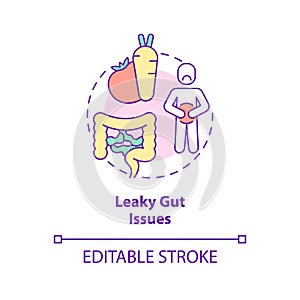 Leaky gut issues concept icon