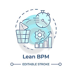 Lean BPM soft blue concept icon