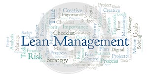 Lean Management word cloud, made with text only.