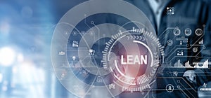 Lean manufacturing concept. Lean six sigma industrial process.