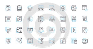 Lean programming linear icons set. Efficiency, Optimization, Streamlining, Kaizen, Minimalism, Agility, Continuous line