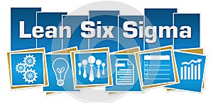 Lean Six Sigma Business Symbols Blue Squares Stripes