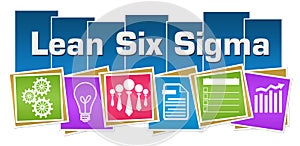 Lean Six Sigma Business Symbols Colorful Squares Stripes