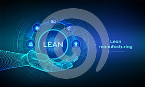 Lean. Six sigma smart industry, quality control, standardization. Lean manufacturing DMAIC. Business and industrial process