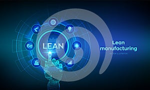 Lean. Six sigma smart industry, quality control, standardization. Lean manufacturing DMAIC. Business and industrial process