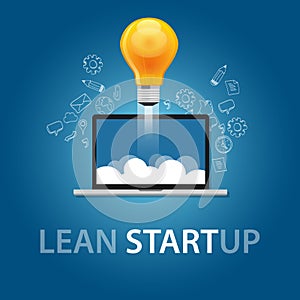 Lean start-up product launch bulb idea technology company