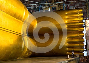 Leaning Buddha Statue`s Feet