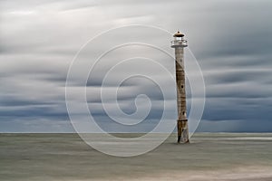 The leaning Kiipsaare lighthouse on Saaremaa Isand in northern Estonia