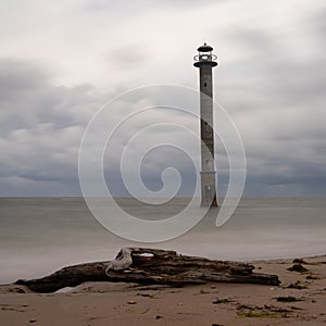 The leaning Kiipsaare lighthouse on Saaremaa Isand in northern Estonia