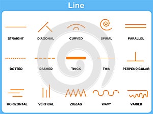 Leaning Line Worksheet for Children