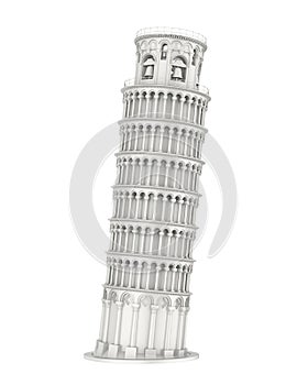 Leaning Pisa Tower Isolated