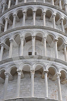 The Leaning Tower of Pisa architectural details