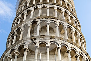 Leaning Tower of Pisa. Detail photo