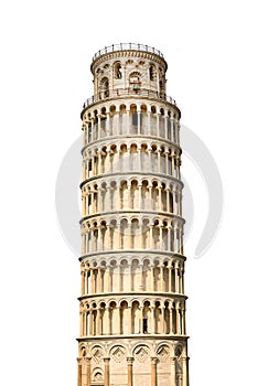 Leaning tower of Pisa. Isolated photo