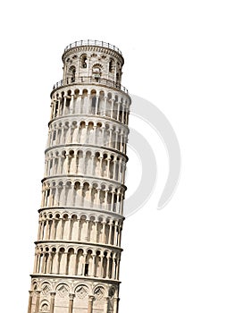 Leaning tower of Pisa, Italy. Isolated