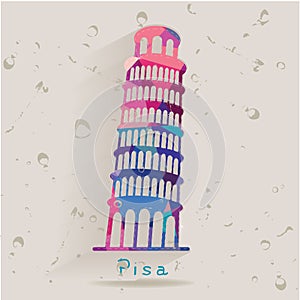 Leaning Tower of Pisa made of triangles