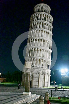 Leaning Tower of Pisa at Night, Piazza del Duomo, Pisa, Tuscany, Italy