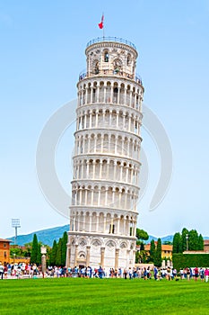 Leaning Tower of Pisa o Cathedral square in Pisa, Tuscany, Italy