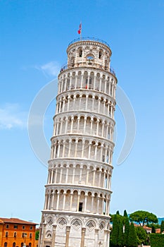 Leaning Tower of Pisa o Cathedral square in Pisa, Tuscany, Italy