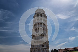 The leaning tower of Pisa, The square of Miracles Piazza dei Miracoli in Pisa, Tuscany, Italy