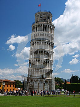 Leaning Tower with tourists