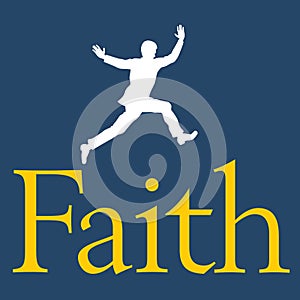 Leap of Faith vector illustration.