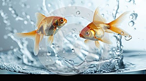 Leap of Love: Goldfish Jumping Out of Water in Romantic Gesture