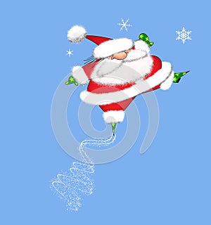 Leaping Santa Claus