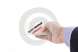 Learn another language text concept