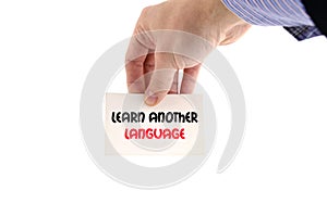 Learn another language text concept