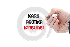 Learn another language text concept
